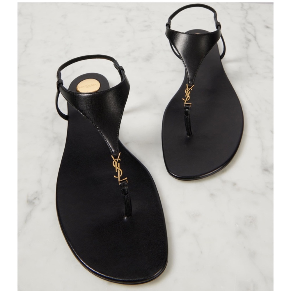 SAINT LAURENT Cassandra Bridget YSL logo leather sandals - Picture 5 of 5
